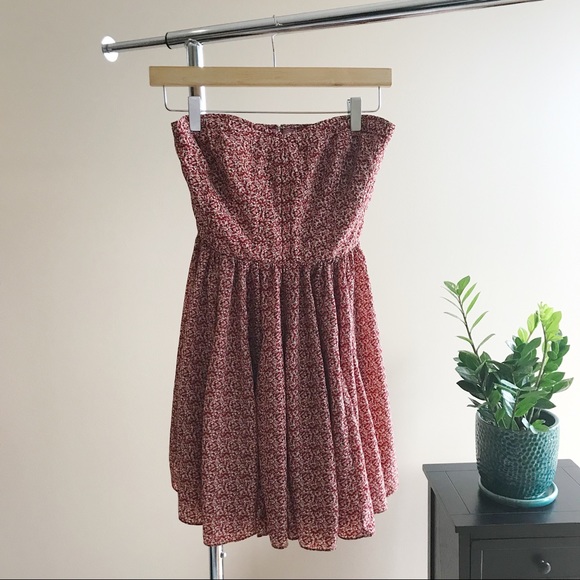 Pins & Needles Dresses Pins Needles Strapless Red Flared Dress